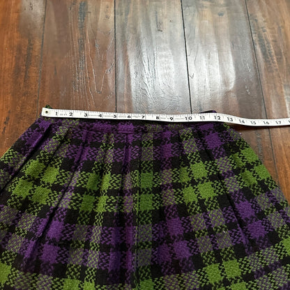 VTG USA Rockabilly Womens Dress Skirt 60s 70s Bottom Plaid Skate Grunge Pop