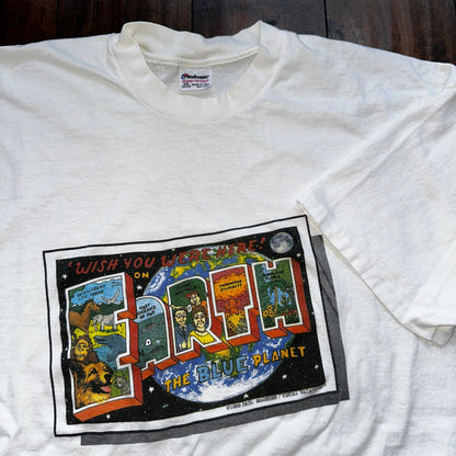 Art Earth USA FUNNY Humor Vintage T Shirt Stupid Humans 1989 Paul McGehee Rap