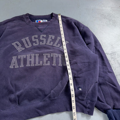 Russell Athletic USA Sweatshirt Crewneck Purple Navy 80s 90s Jumper Warm Up V