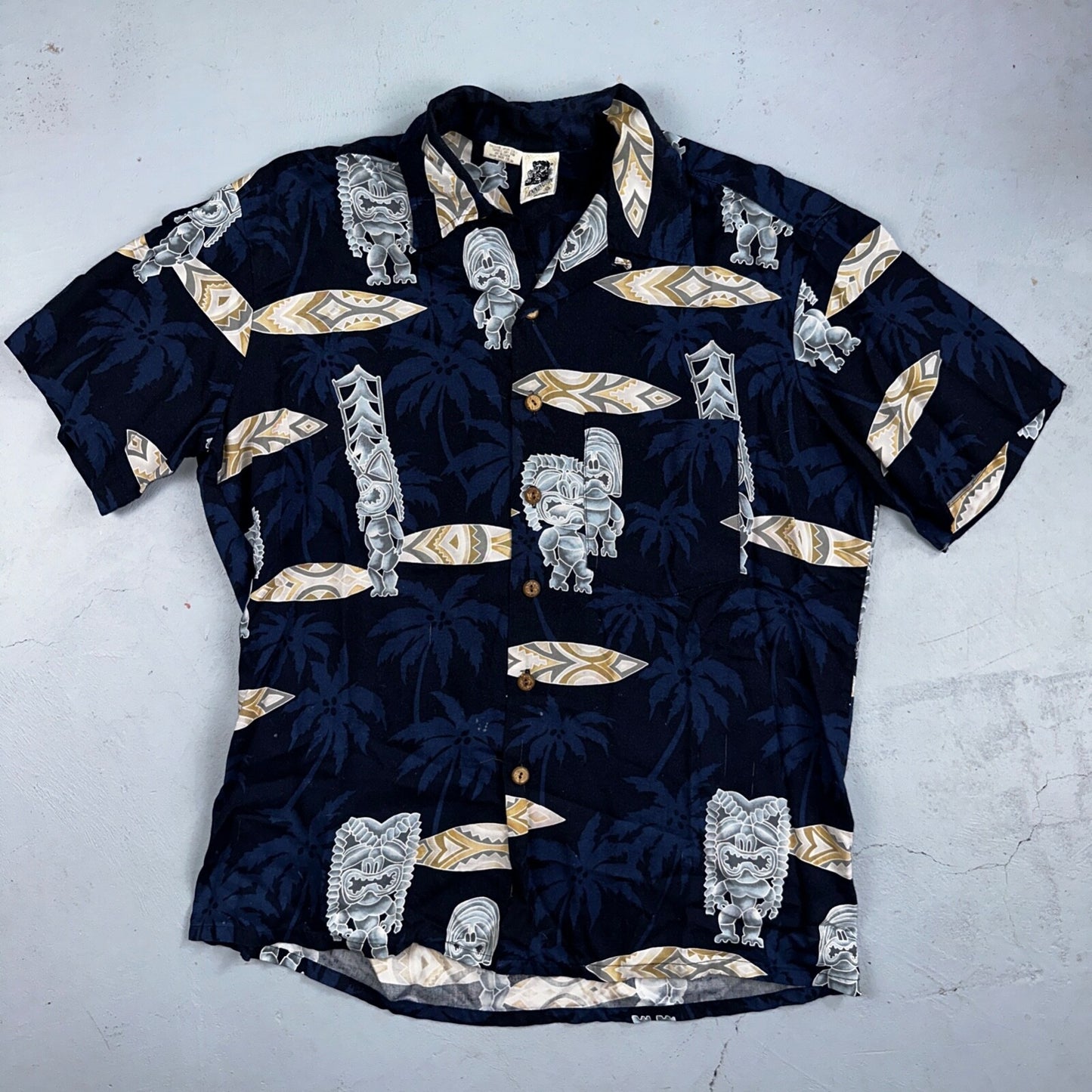 Vintage 90s Kennington Ltd. California Hawaiian Shirt All Over Print Floral Sz L