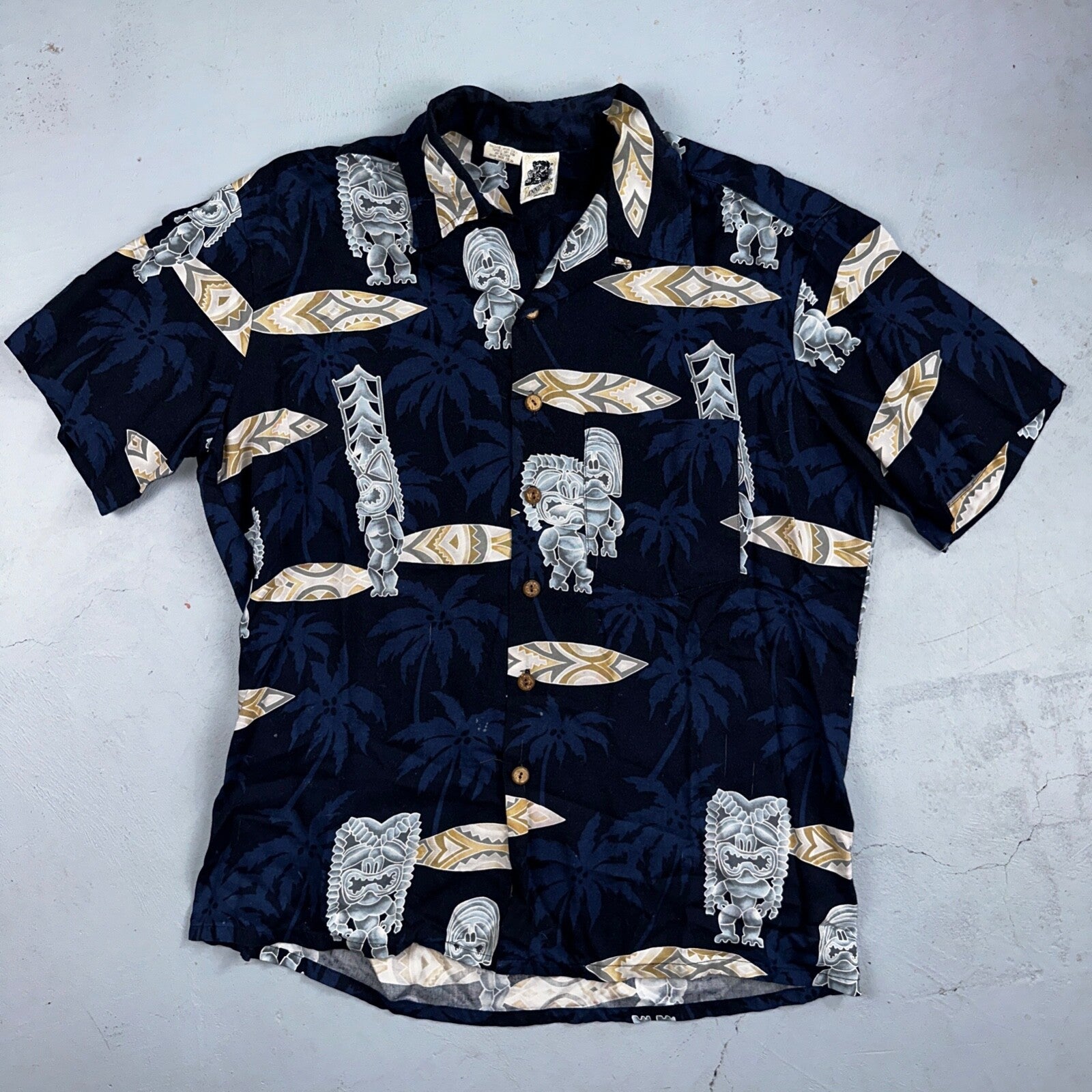 Vintage 90s Kennington Ltd. California Hawaiian Shirt All Over Print Floral Sz L