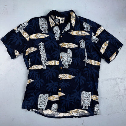 Vintage 90s Kennington Ltd. California Hawaiian Shirt All Over Print Floral Sz L