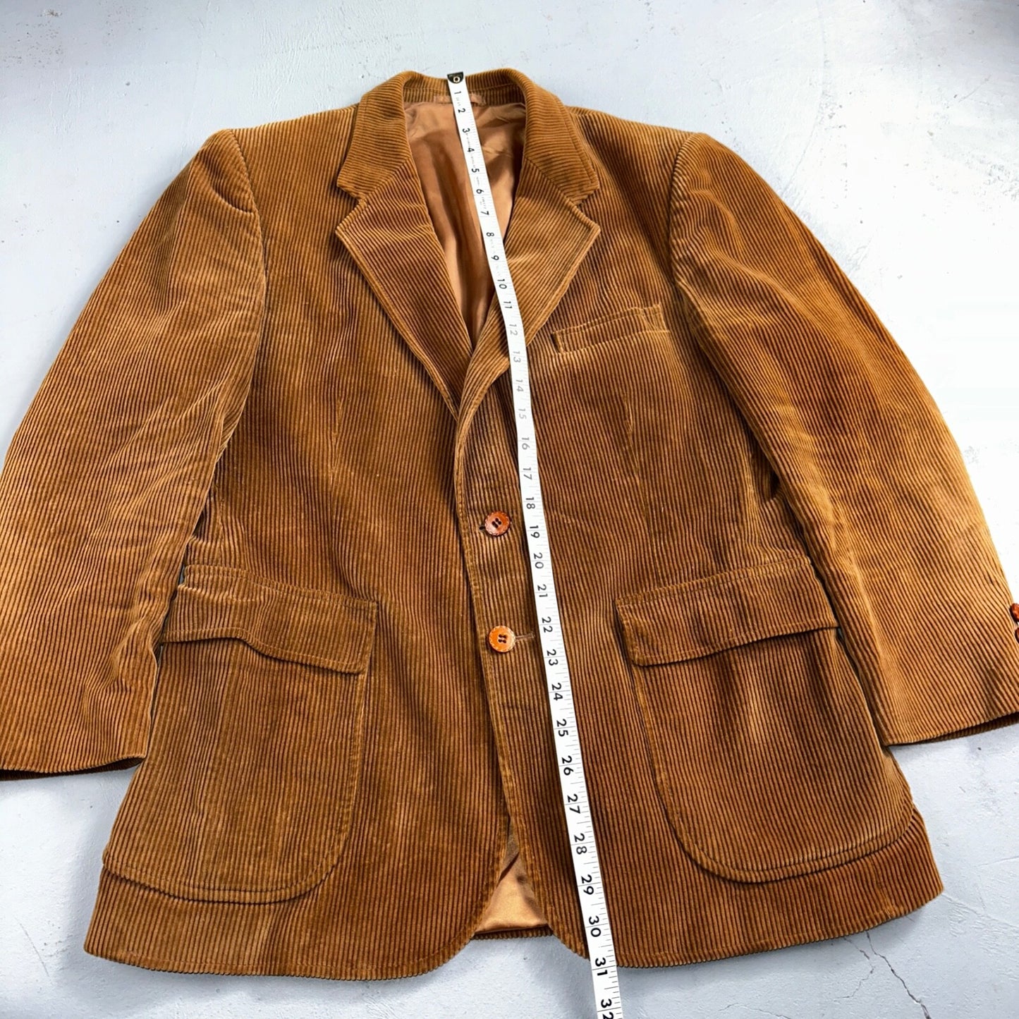 VTG Mens Suit 40 Jacket Sport Coat Rockabilly 80s 90s Corduroy Brown Short