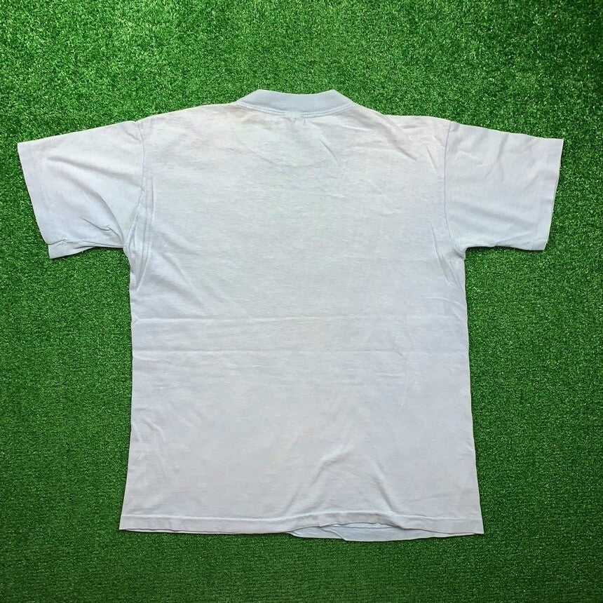 70s Quad Block Print Vintage Nike T Shirt USA Rare Single Stitch Pinwheel Anvil