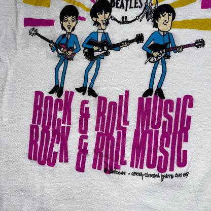 1987 Beatles Rock & Roll Music Cartoon T-Shirt Vintage Original Rockabilly 80s