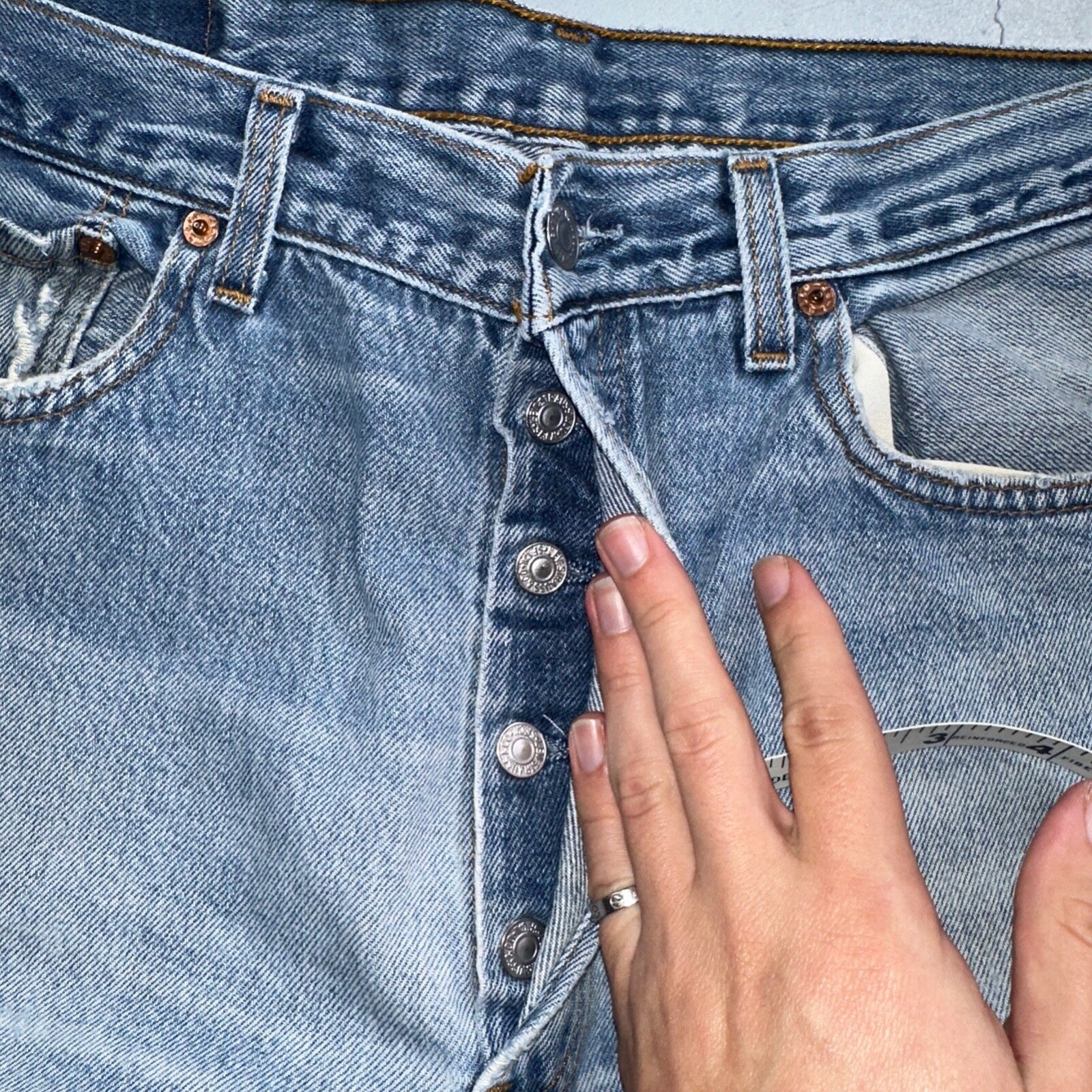 Levis 501 Vintage 90s XX Straight Leg Mexico Jeans 34x36 Light Wash Act 31x33