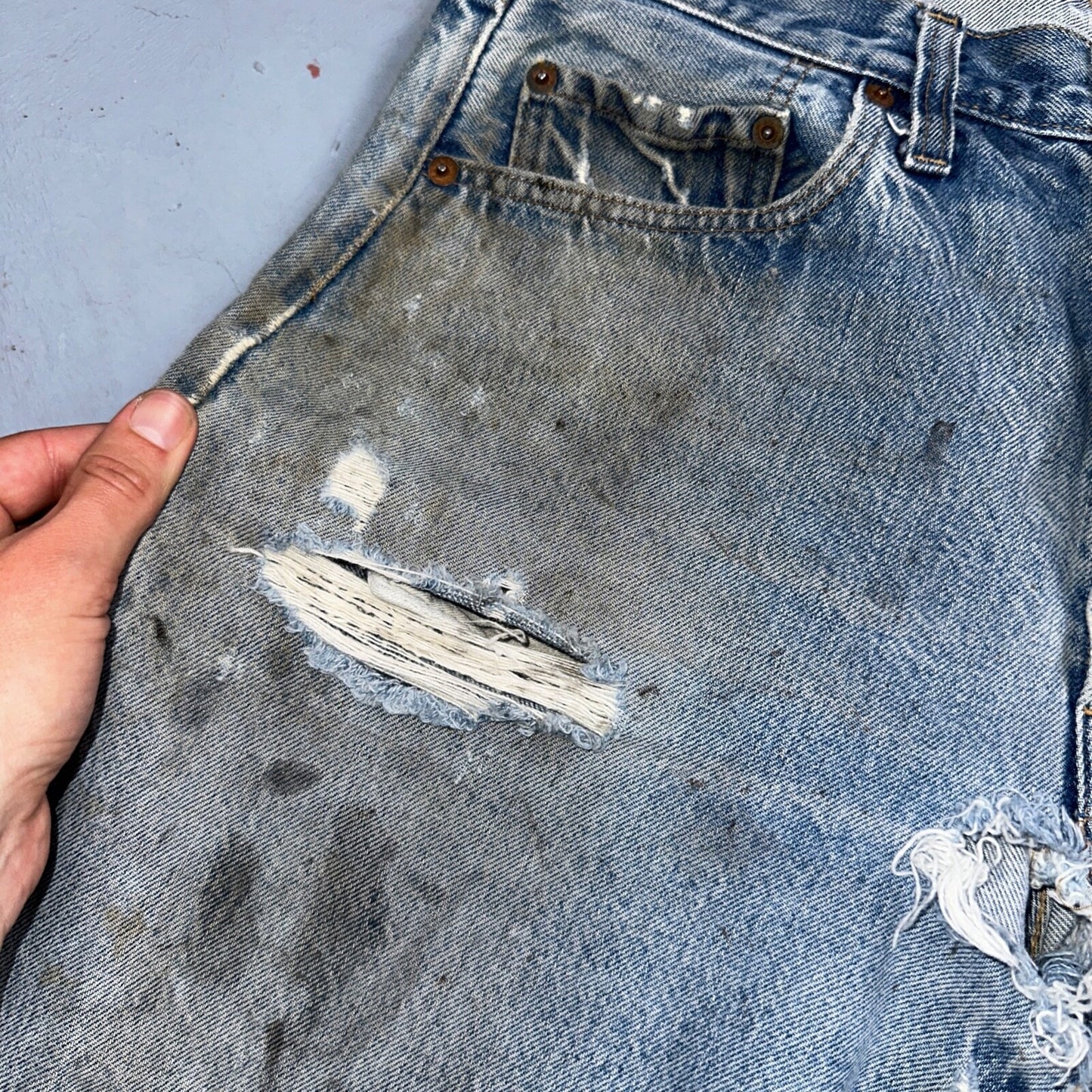 Levis 501 Vintage 80s Redline Selvedge USA XX Jeans Med Wash 34x30 Act 32x26