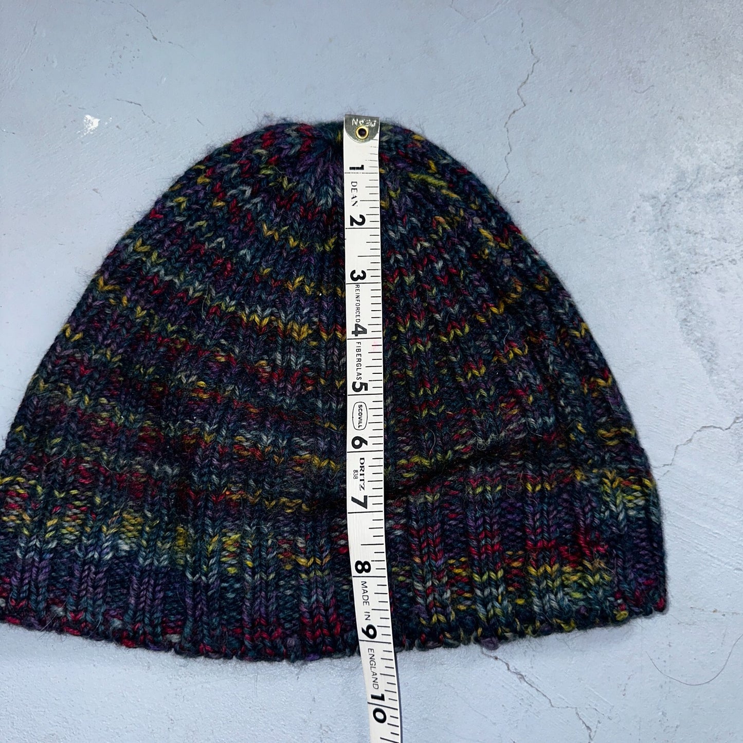 VTG 60s 70s Wool Hand Knit Winter Beanie Hat OSFM Rockabilly Warm Grunge Basic