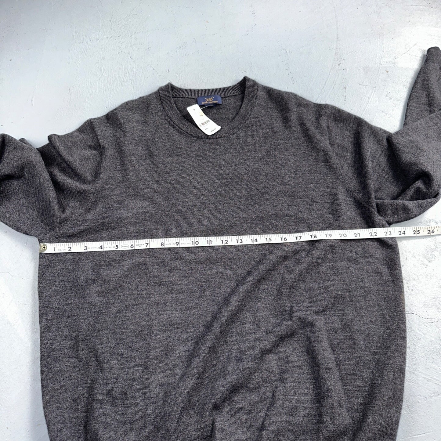 346 Brooks Brothers Mens XL Fine Italian Merino Wool Gray Sweater Tags