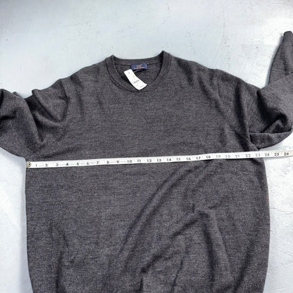 346 Brooks Brothers Mens XL Fine Italian Merino Wool Gray Sweater Tags