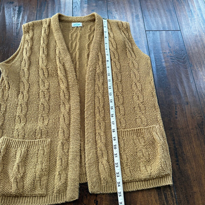 VINTAGE 50s 60s Campus Cardigan Sweater Orlon Acrylic USA Cobain Atomic Brown