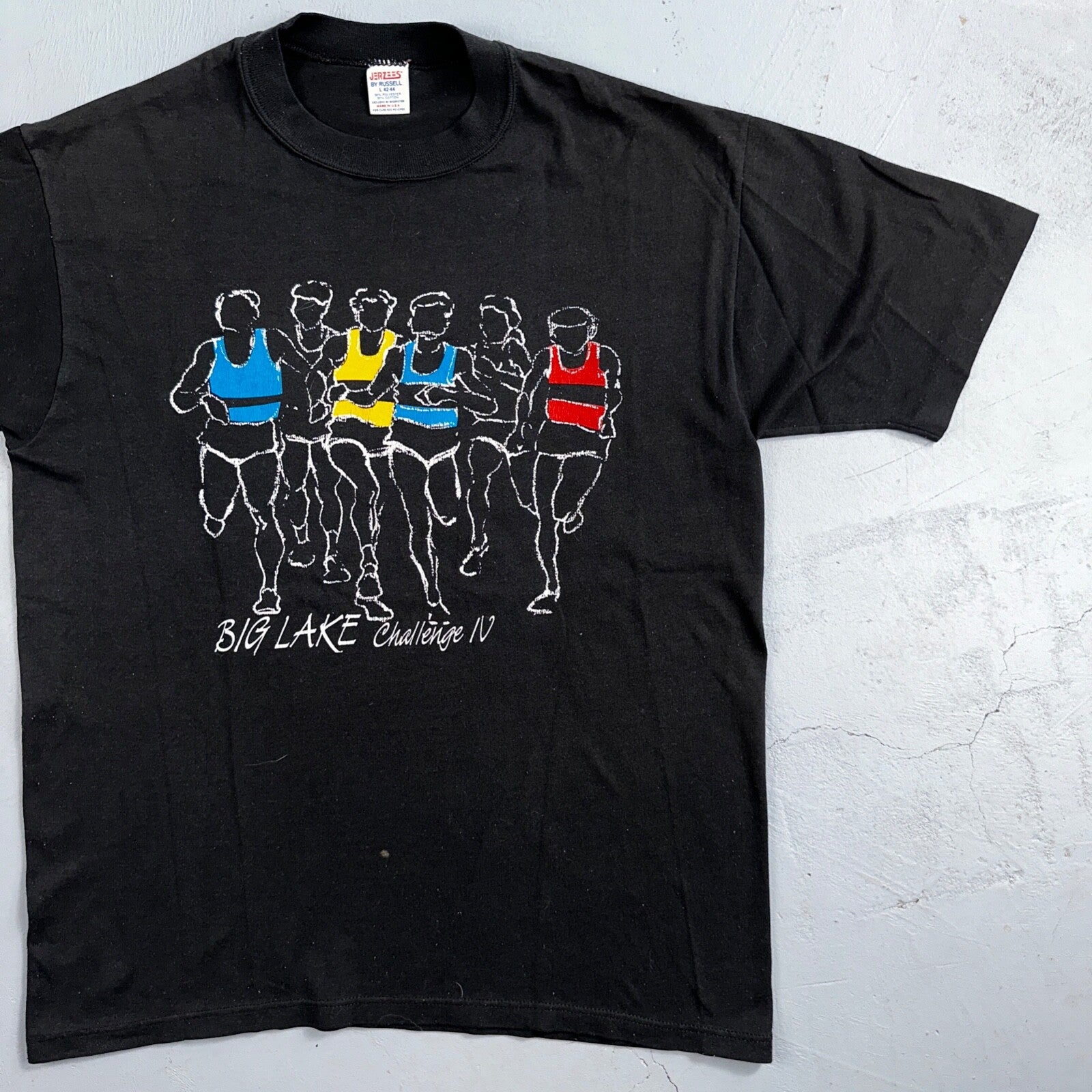 JERZEES Marathon VTG T Shirt Big Lake Challenge Finisher Runner Portland Oregon