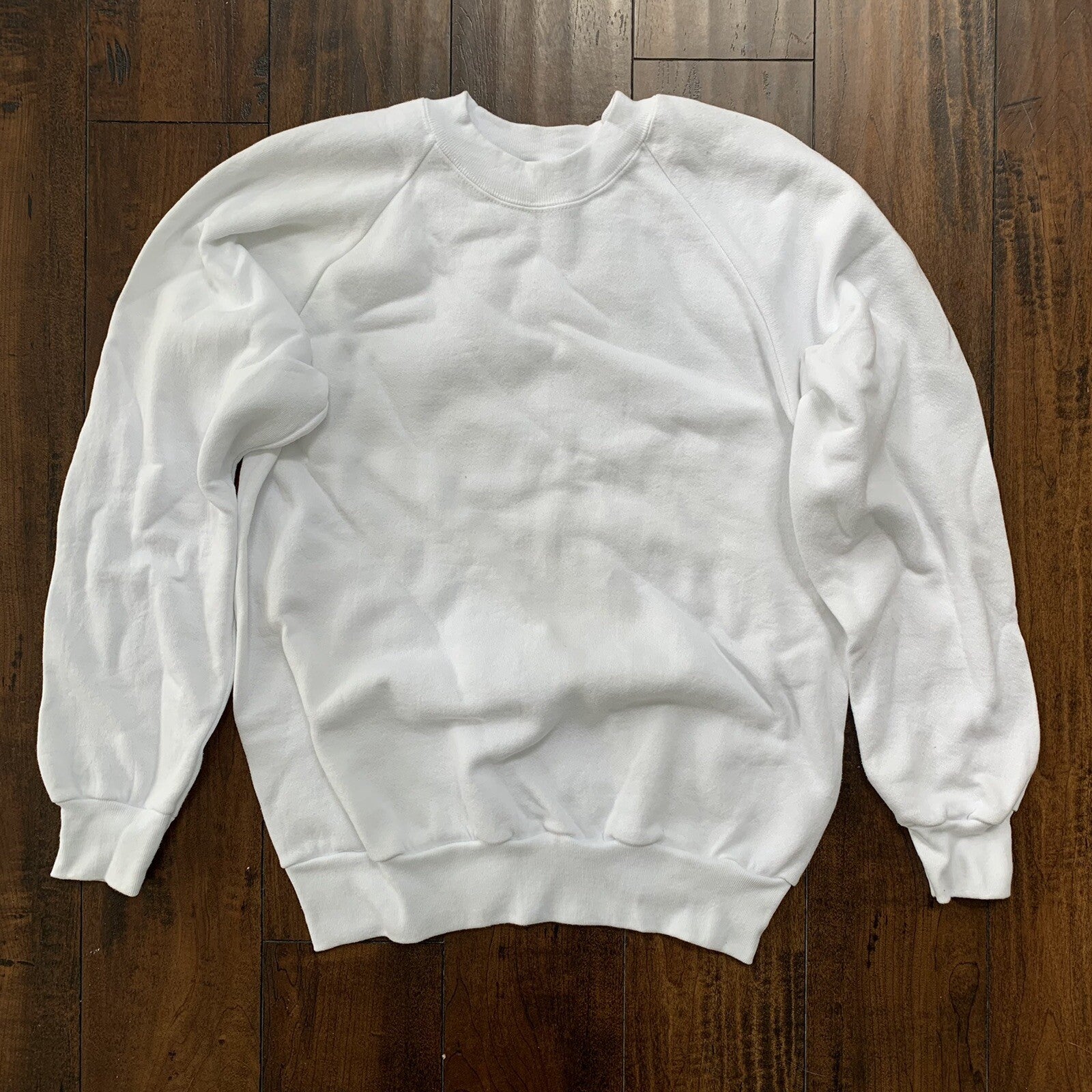 Oneita BLANK Vintage White Sweatshirt 90s Essential Lot Rap T Shirt Rare Jumper