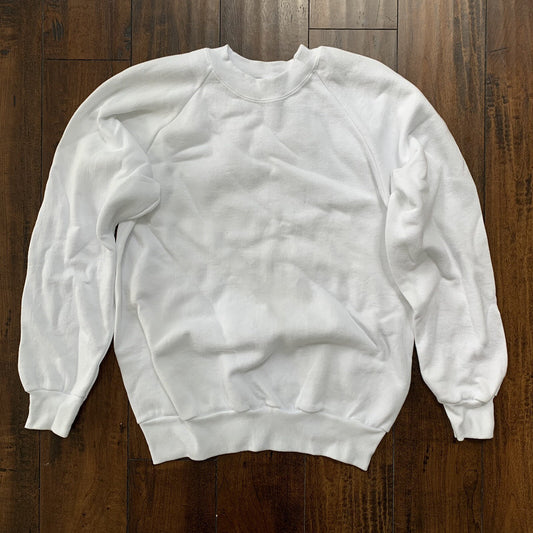 Oneita BLANK Vintage White Sweatshirt 90s Essential Lot Rap T Shirt Rare Jumper