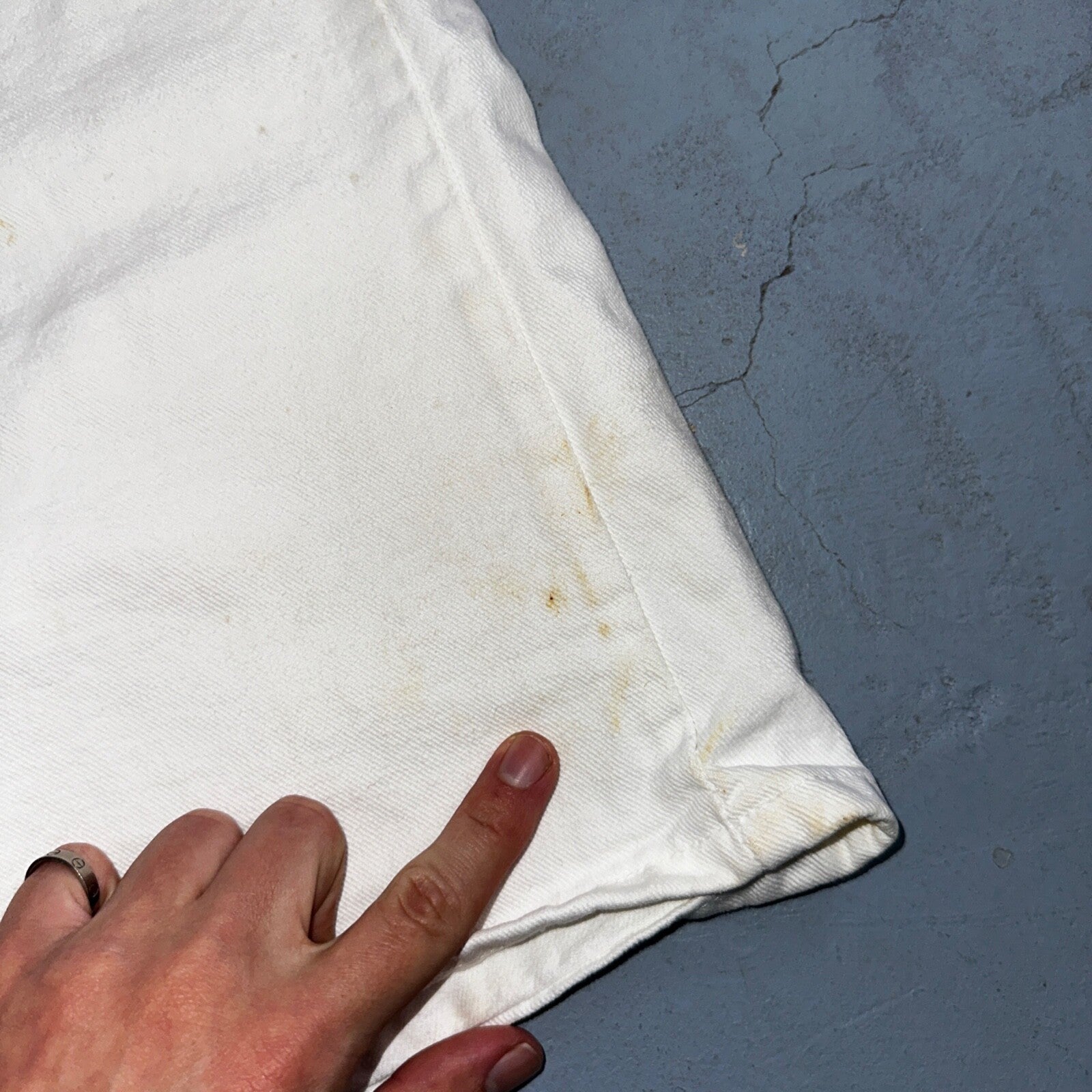 Vintage 90s Levis 950 White Denim Orange Tab Relaxed Shorts 7 High Waist