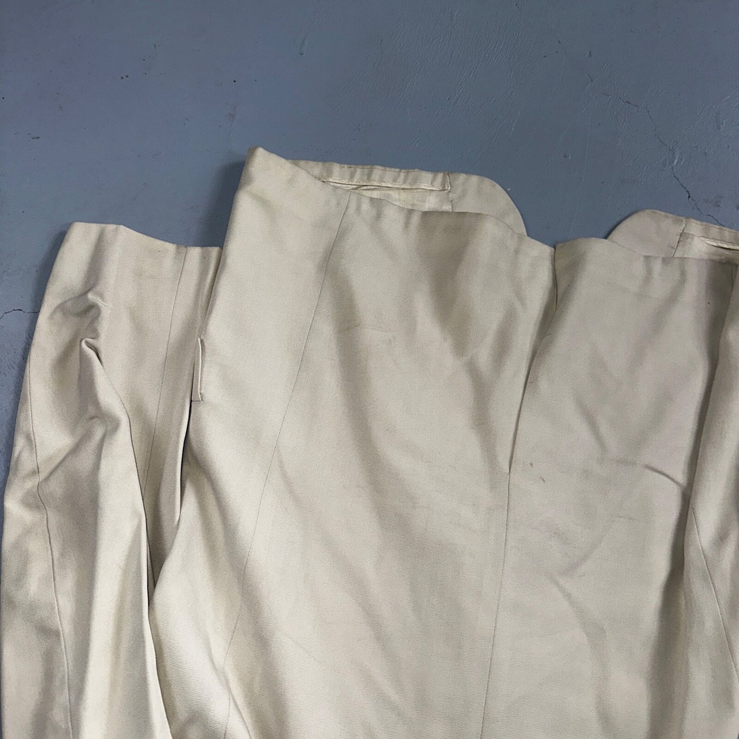 VTG Mens Suit 42 Jacket Coat 1970s Rockabilly 60s 70s USA White Thin Cream Rose