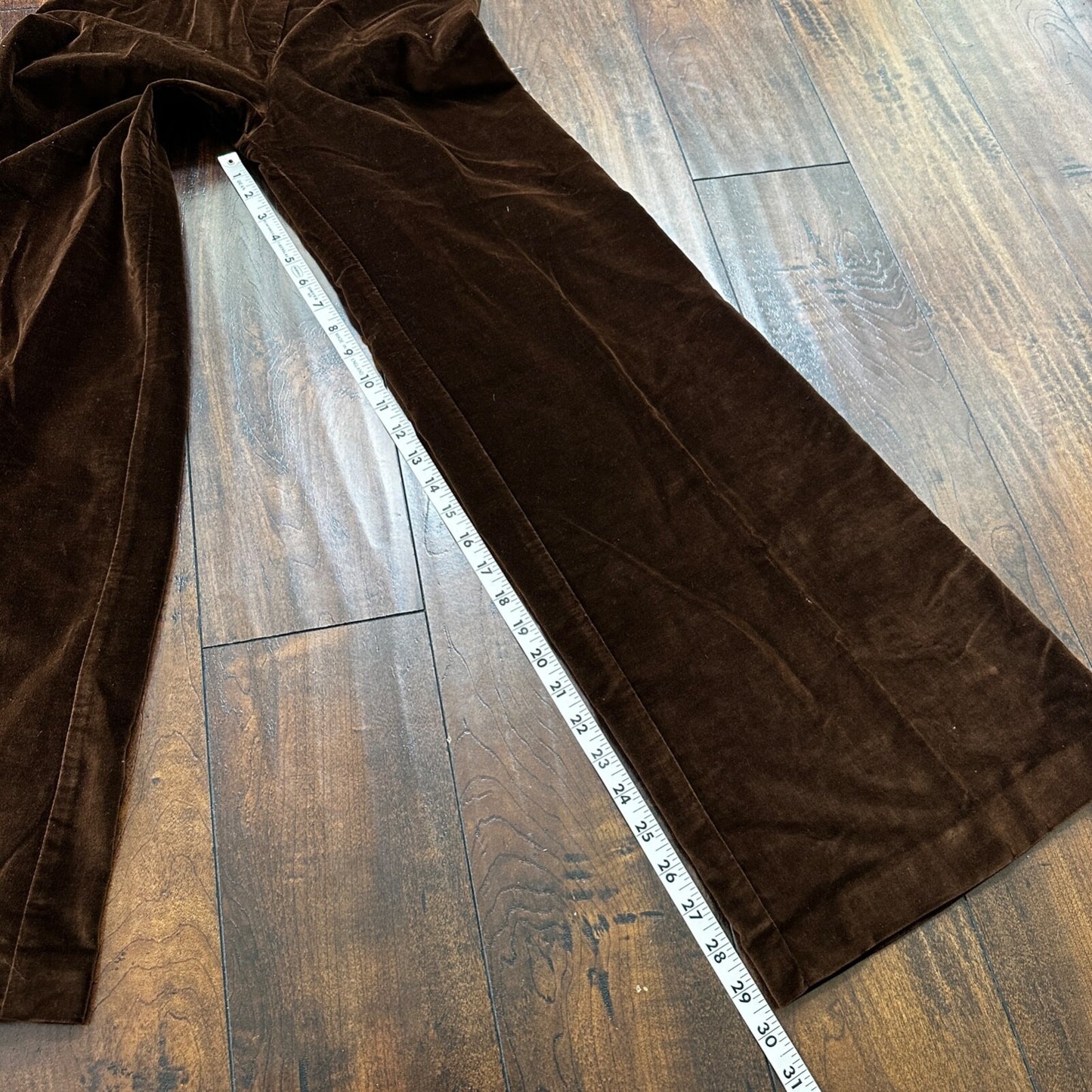 VTG Jantzen 1970s Pants 23x30 Brown Velour High Waist Flair Rockabilly 8