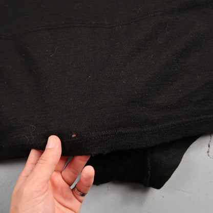 Antique 1920s Black Solid Wool Bathing Suit Women Swimsuit Art Deco 20s 30s