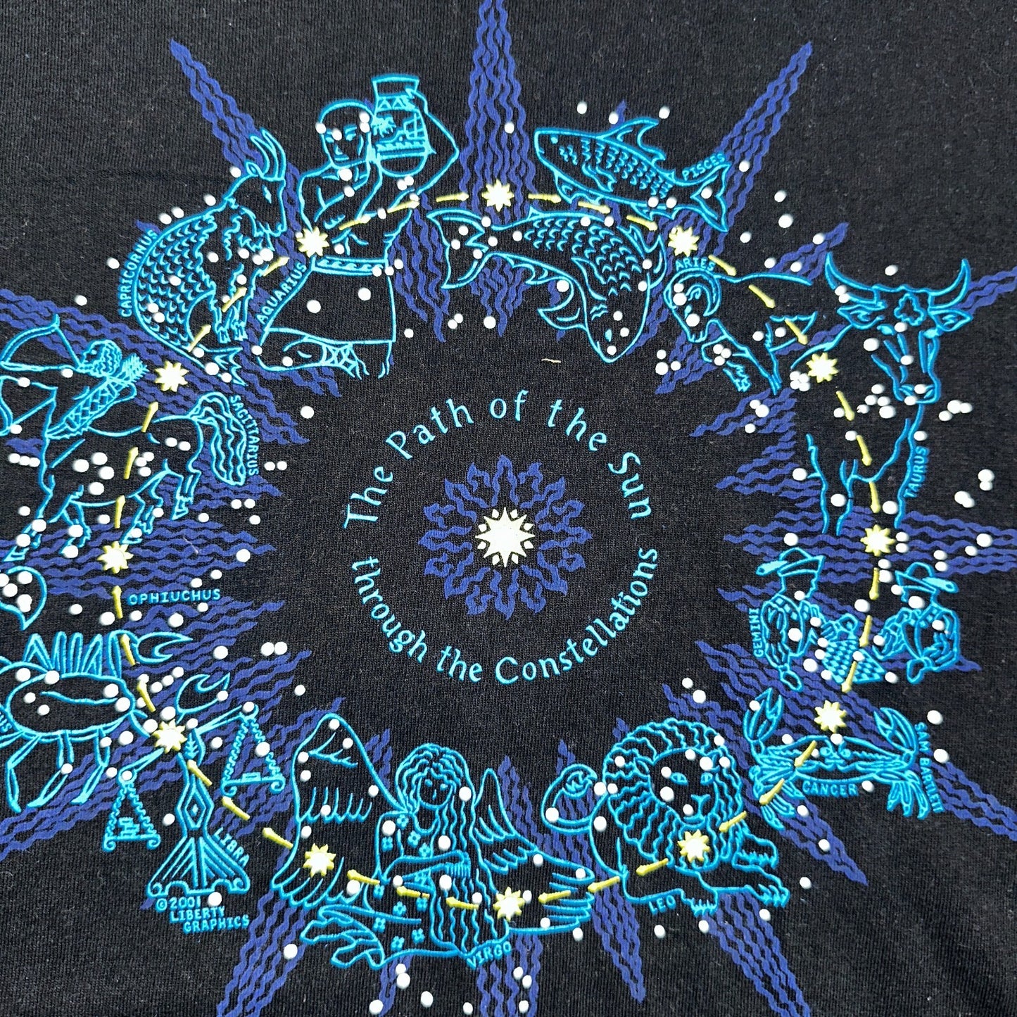 Constellations VTG T Shirt Animal Footprints Hippie Stoner Trippy Holistic Art
