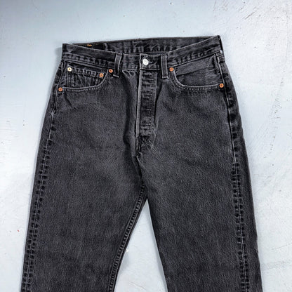 Levis 501 Vintage 80s USA XX Straight Leg Jeans Black Light Wash 33x34 Act 31x32
