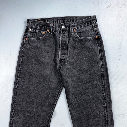 Levis 501 Vintage 80s USA XX Straight Leg Jeans Black Light Wash 33x34 Act 31x32