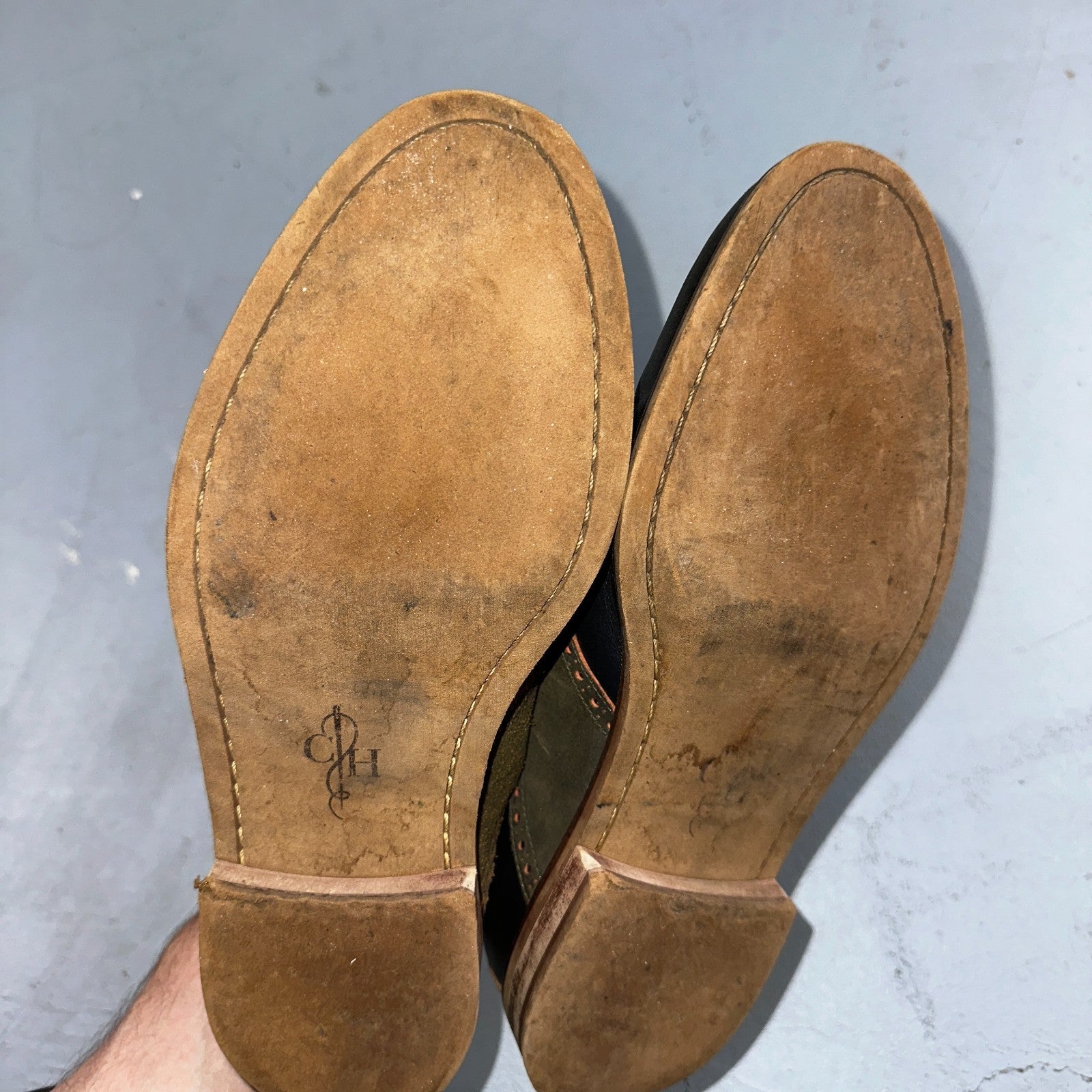 Cole Haan Carter Mens 8.5 M Black Brown Leather Oxford Worn Shoes