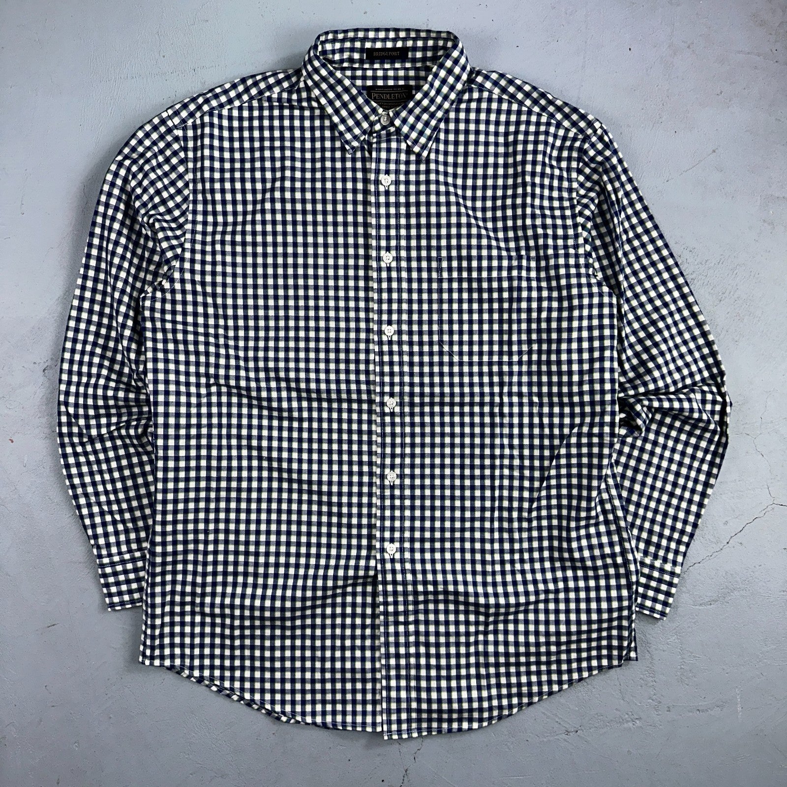 Pendleton Bridgeport Shirt Men's Size L Blue Lime Check Long Sleeve Button Down