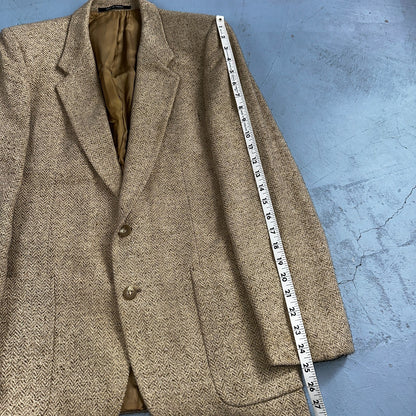 YSL Yves Saint Laurent Vintage Beige Tweed Jacket 38 Blazer Coat France Suit 80s