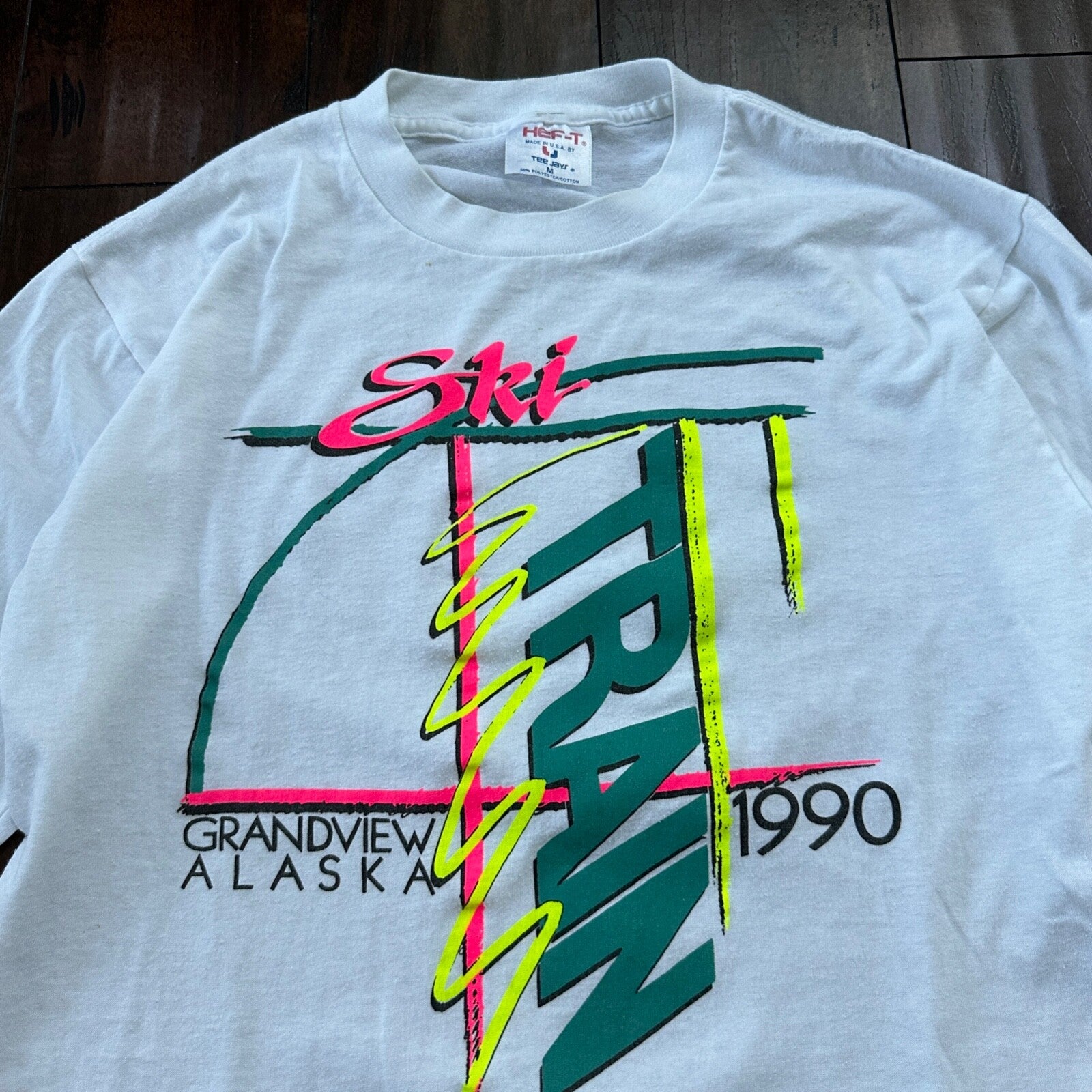 Ski Train 1990 VTG T Shirt 90s Single Stitch Alaska Grandview Long Sleeve Sports