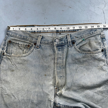 Levis 501 Vintage 90s XX Straight Leg Mexico Jeans 33x34 Light Wash Act 31x27