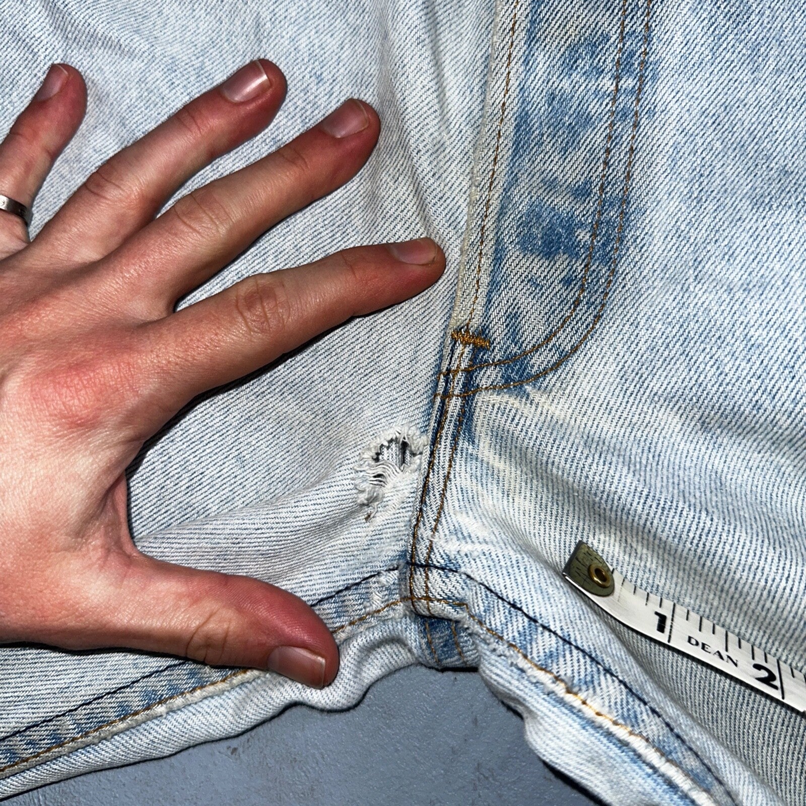 Levis 501 Vintage 90s USA XX Straight Leg Jeans Blue Light Wash 30x34 Act 28x29