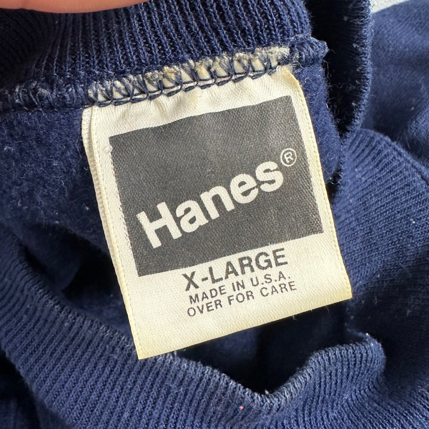 Hanes XL Blank Sweatshirt 90s VTG Crewneck USA Navy Blue Simple Basic Blank