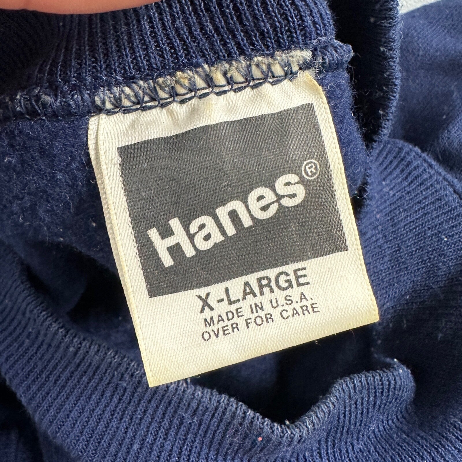 Hanes XL Blank Sweatshirt 90s VTG Crewneck USA Navy Blue Simple Basic Blank
