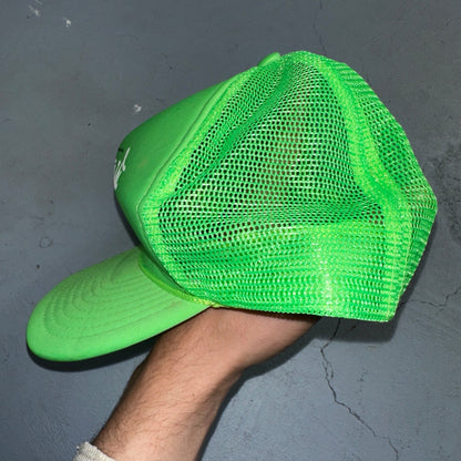 Deja Vu Hat VTG Snapback Trucker Cap Men Neon Green Showgirls 90s RARE
