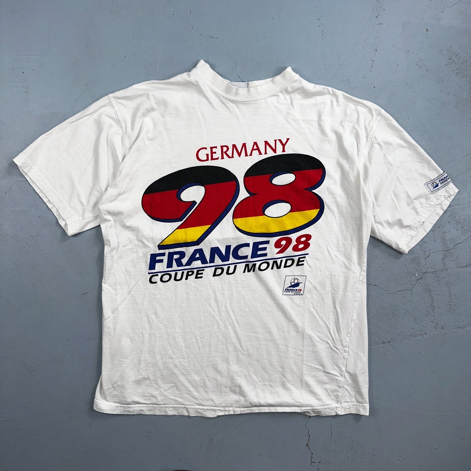 Fifa Germany France 1998 98 VTG T Shirt Soccer Sports XL 90s White World Cup