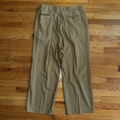 Zanieri Dress Pants Men’s 38 Tan 100% Wool Zignone Natural Stretch Made In Italy