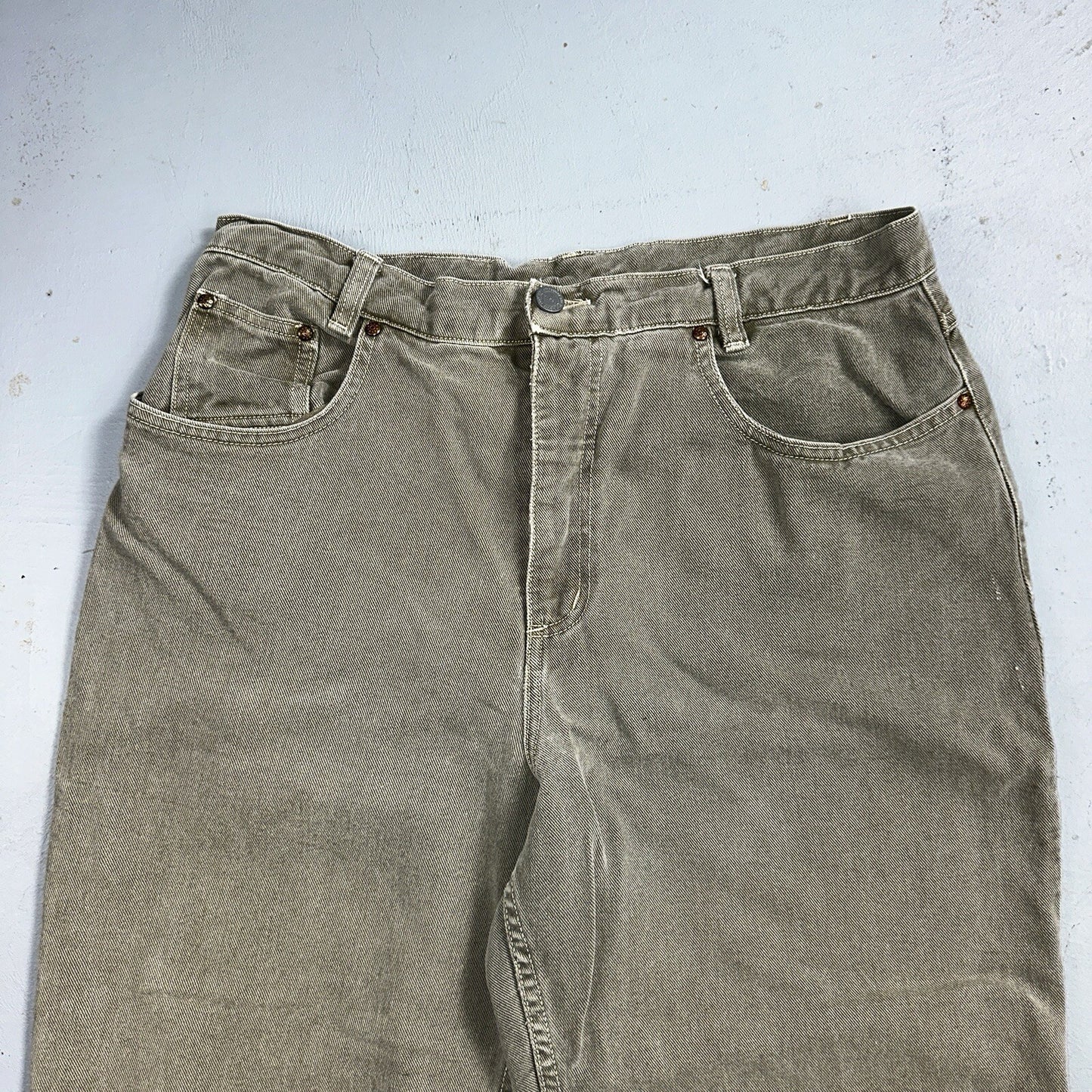 Democracy Jeans Womens 16 Green Denim Pants Banana Republic VTG USA High Rise