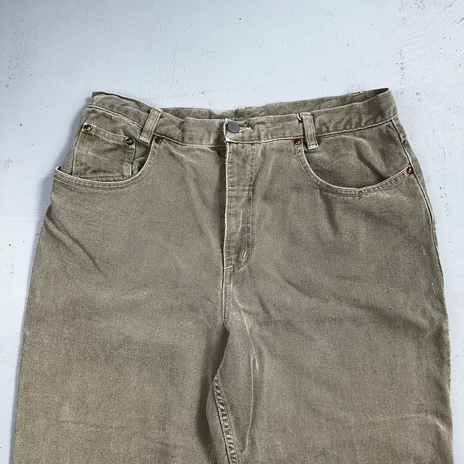 Democracy Jeans Womens 16 Green Denim Pants Banana Republic VTG USA High Rise