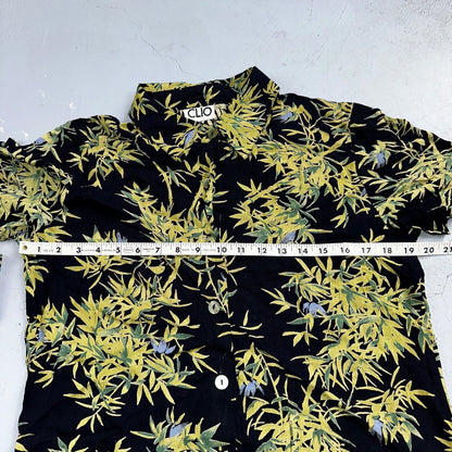 Clio VTG 2 Piece Set Blouse Shirt Pants Rayon Hawaiian Floral Boho Chic 1980s