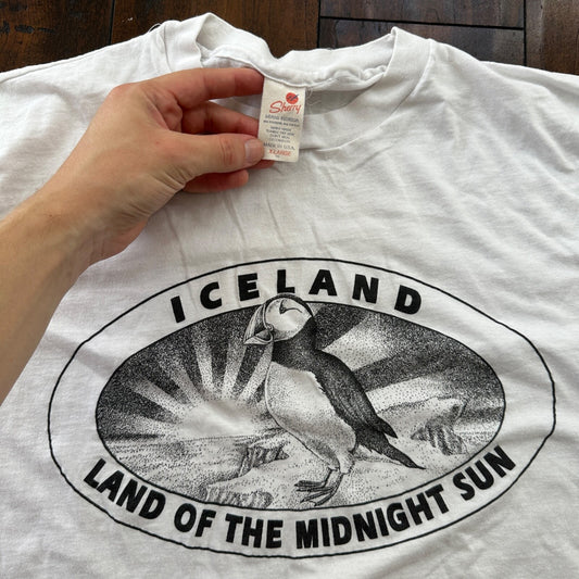 Iceland Midnight Sun Vintage T Shirt Single Stitch 80s Funny Humor Penguin