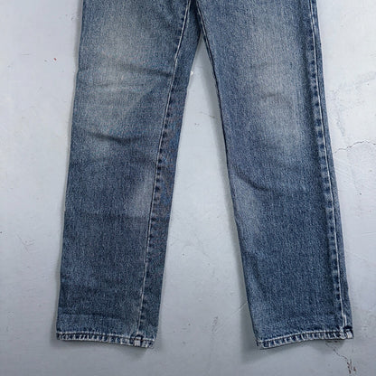 Vintage YSL Yves Saint Laurent Blue Denim Jeans Size 26x31 90s Womens Straight