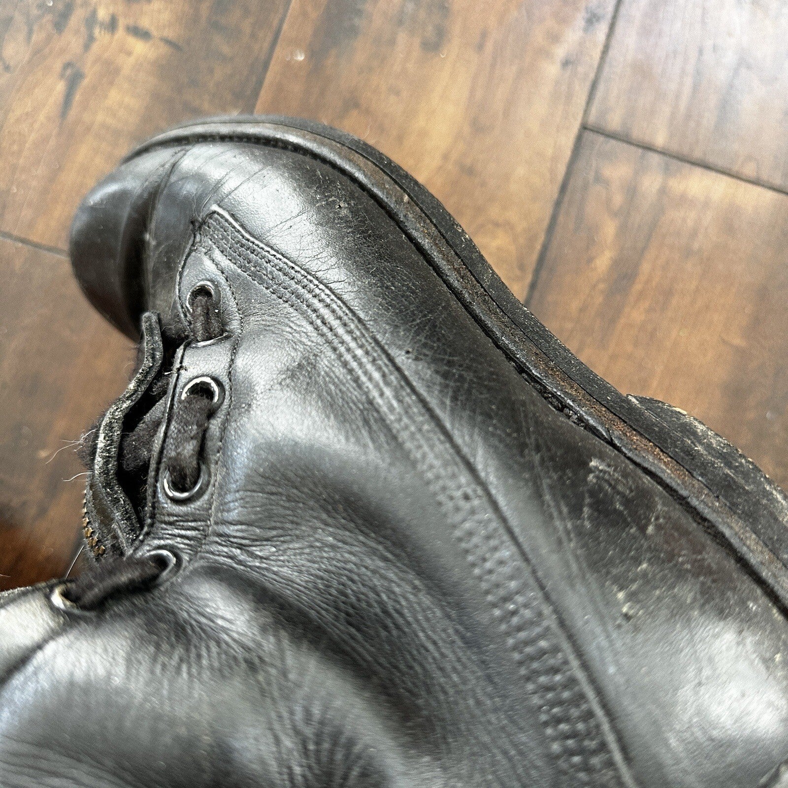 Vtg 1950s Chippewa Alert Zip Boots 8.5 Black Air Force Pilot SAC 50s Combat WWII