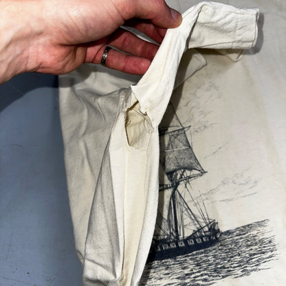 Ship Art James E Sabol Y2K 90s T Shirt Erie Pennsylvania Voyage Home Photo Rap