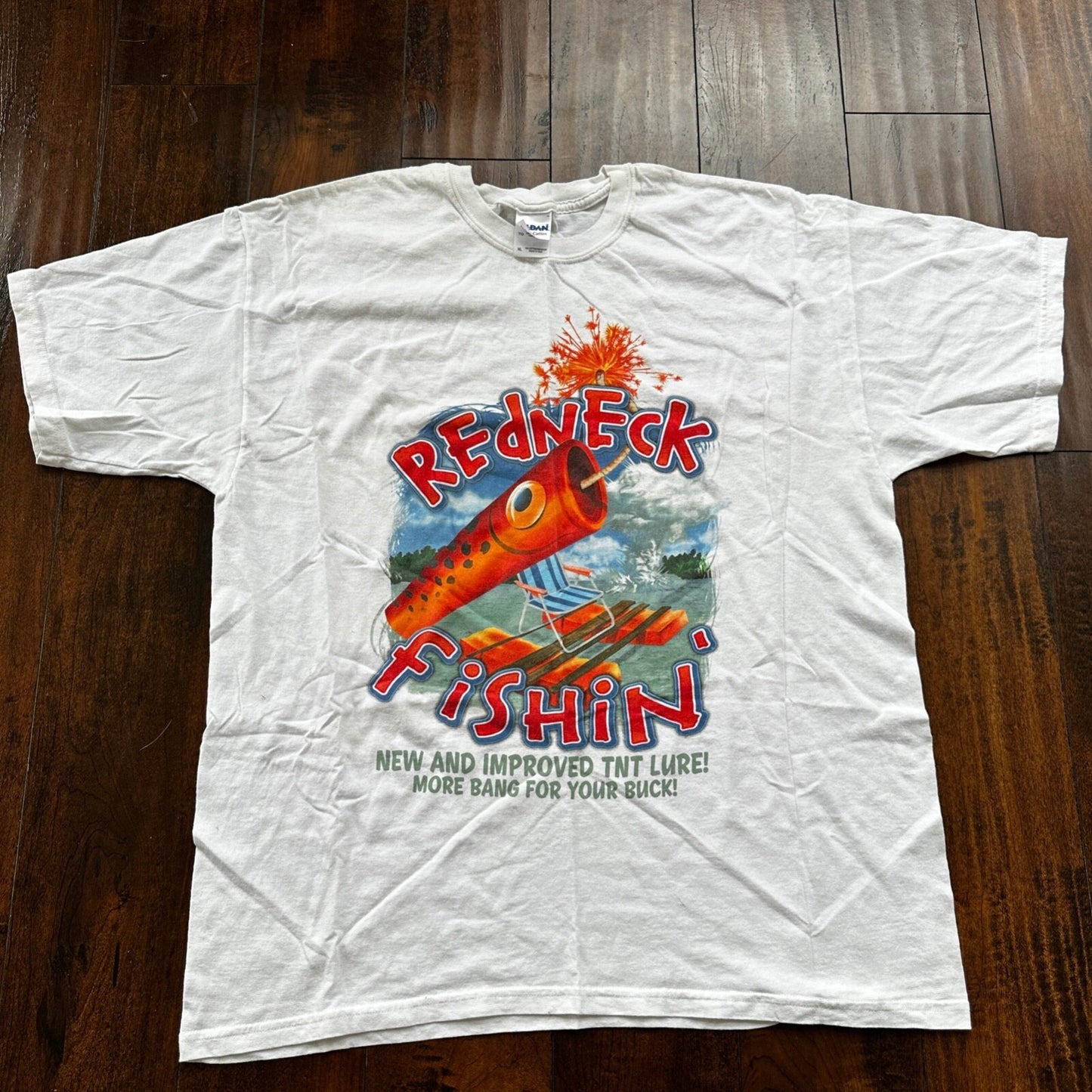 Redneck Fishing Funny Humor Vintage Style T Shirt Hunting American Laugh