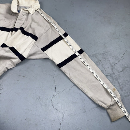 Vintage 90s Lands End Authentic Rugby Collard Striped Shirt Polo Men’s M USED