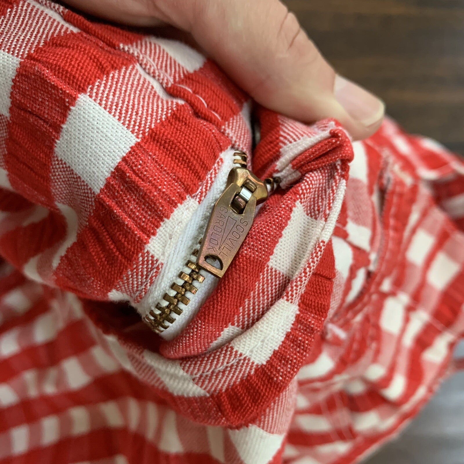 Vintage Levis 60s Big E Flare Red Pants Denim Jeans Boot Cut 517 Checkerboard