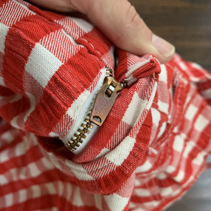 Vintage Levis 60s Big E Flare Red Pants Denim Jeans Boot Cut 517 Checkerboard