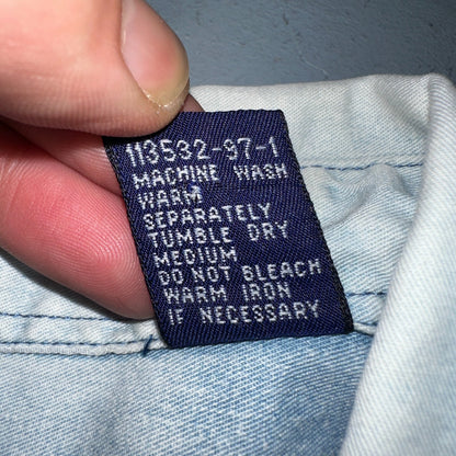 Gap 90s VTG Denim Shirt Mens XL Blue Cotton Casual Standard Button Up Faded