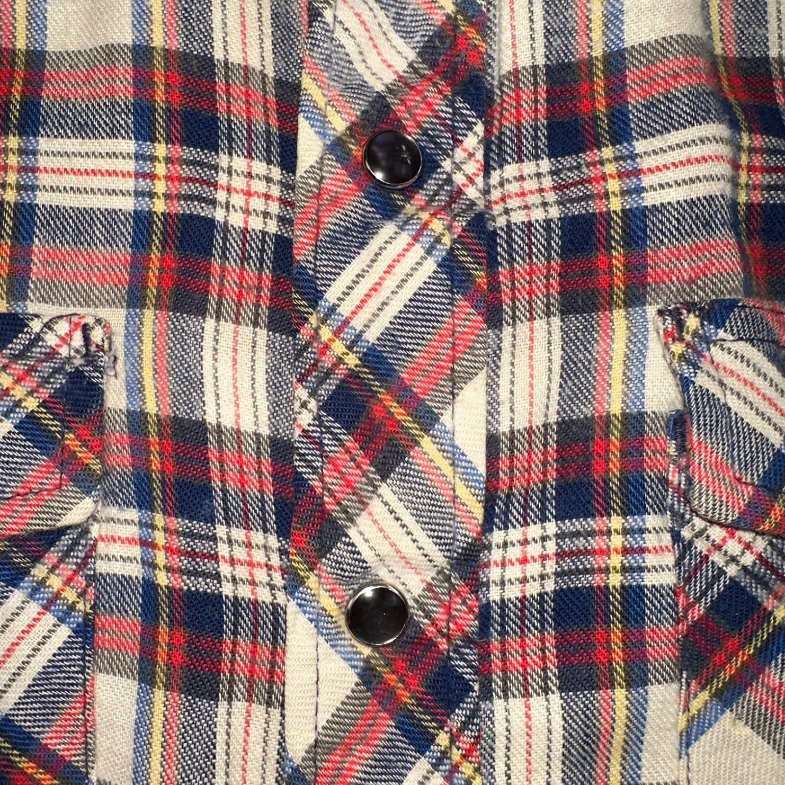 VTG Lee Men's Pearl Snap Extra Long Tails Western Shirt Red Plaid USA Medium 70s