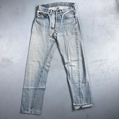 Levis 501 Vintage 80s Redline Selvedge USA XX Jeans Light Wash 30x38 Act 28x33